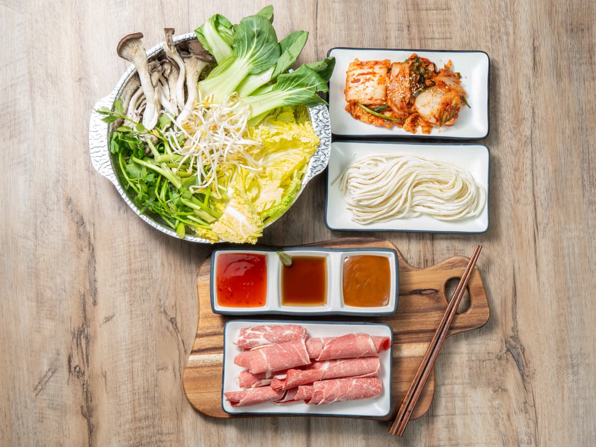 온방샤브칼국수 샤브샤브 세트
